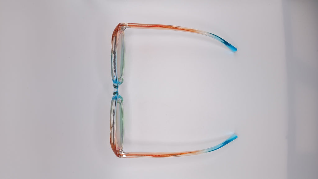 ✨ Lunettes Oversize Rondes Rétro « 5686 » – Dégradé Sorbet Pêche & Menthe Givrée ✨