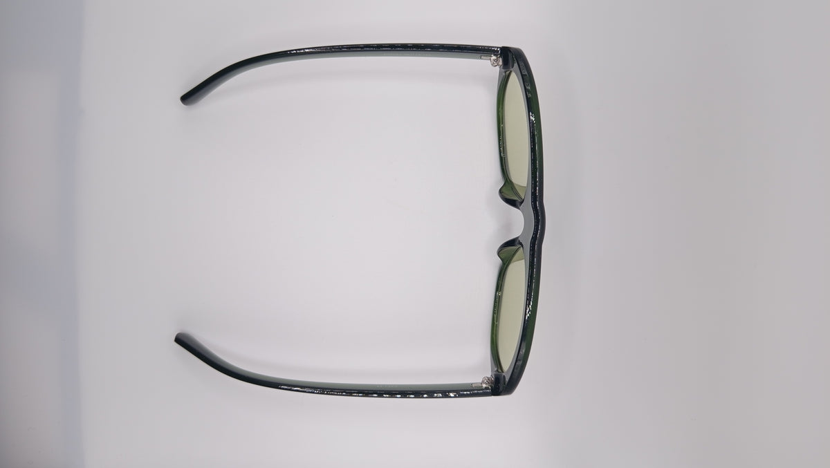 ✨ Lunettes Pilote Rétro « ZN5005 » – Édition Vert Forêt Translucide & Bicolore ✨