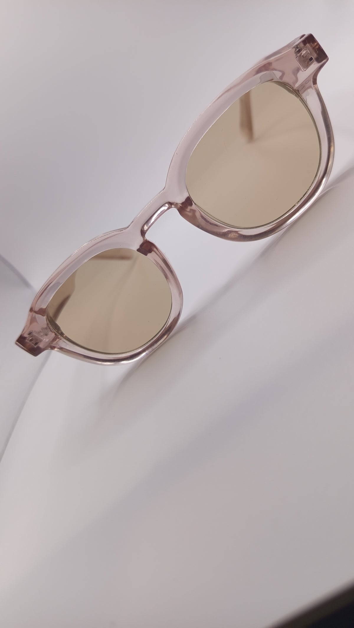 ✨ Lunettes Rétro « 9021 » – Édition Rose Cristal & Ambre ✨