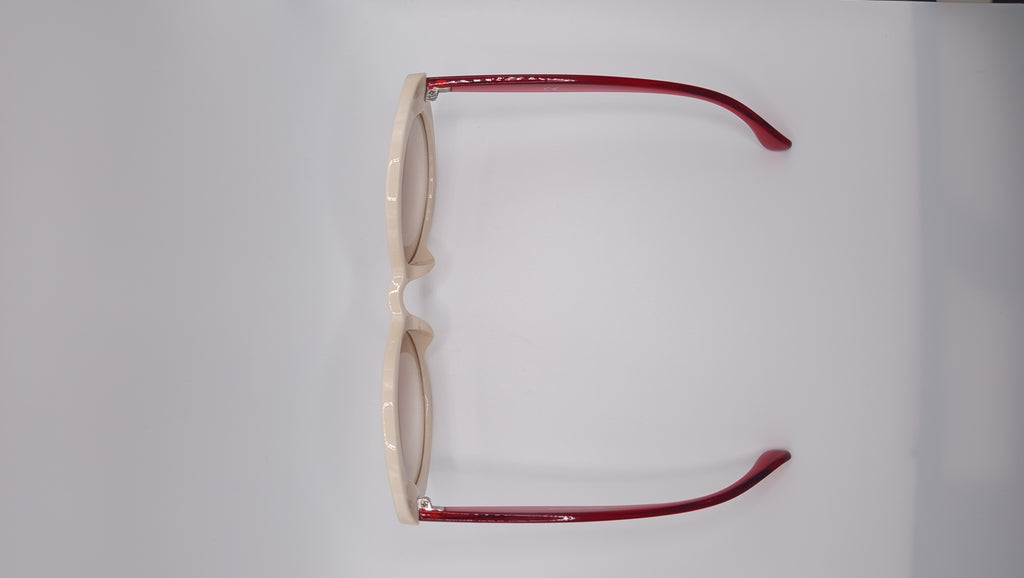 ✨ Lunettes Rétro Papillon « Z3367 » – Bicolore Crème Ivoire & Rouge Rubis ✨