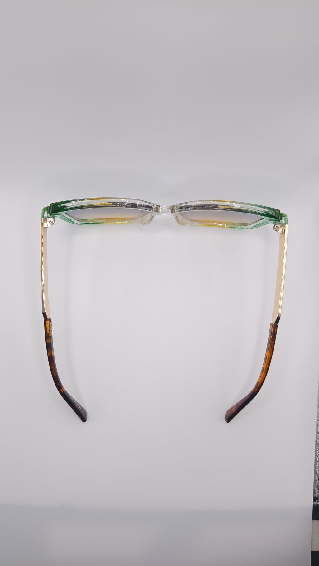 ✨ Lunettes Géométriques Oversize « M6184 » – Cocktail Dégradé Émeraude, Citron & Écaille ✨