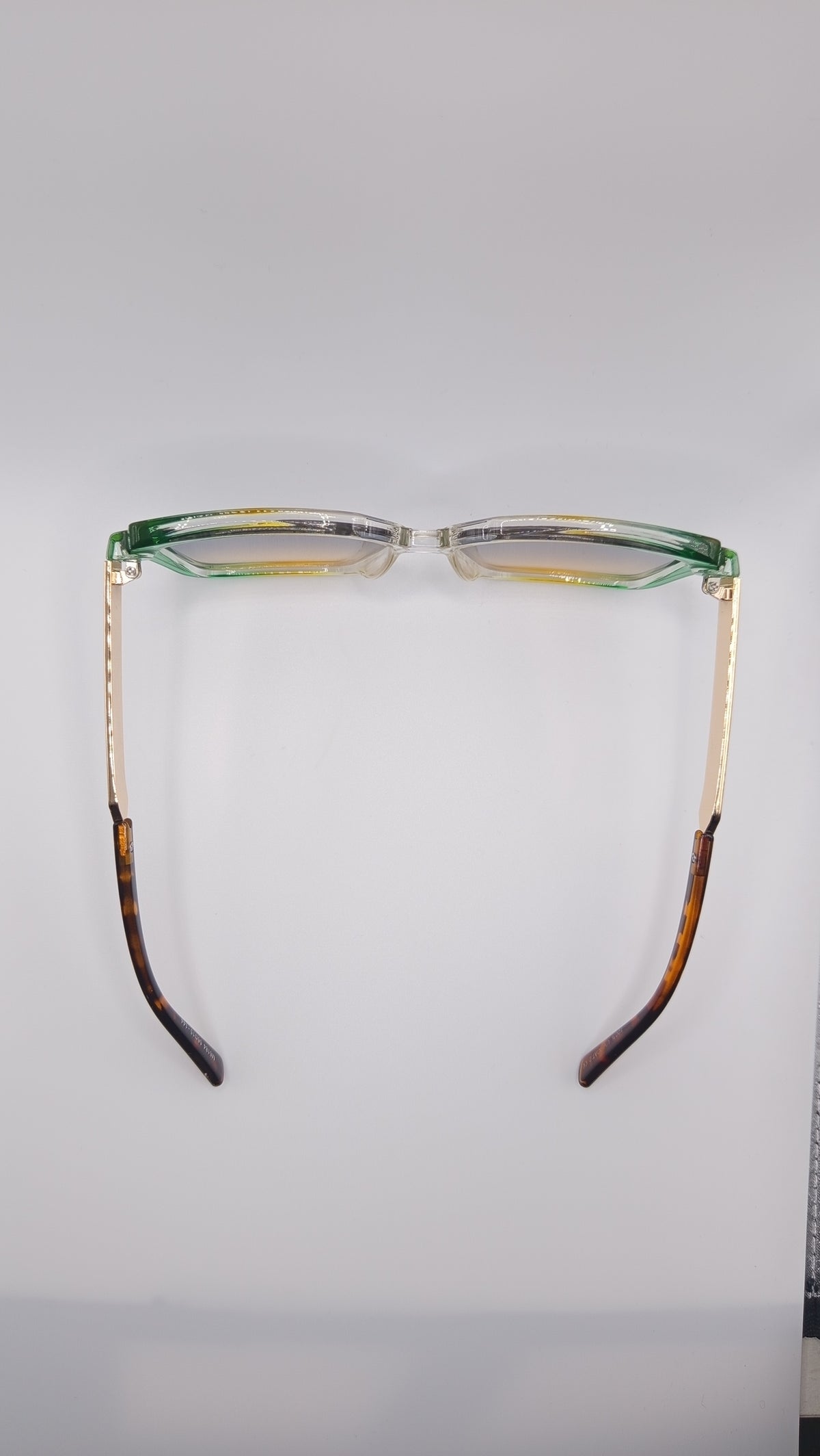 ✨ Lunettes Géométriques Oversize « M6184 » – Cocktail Dégradé Émeraude, Citron & Écaille ✨