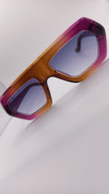✨ Lunettes Masque Rétro « M6191 » – Sunset Fuchsia & Ambre Miel ✨