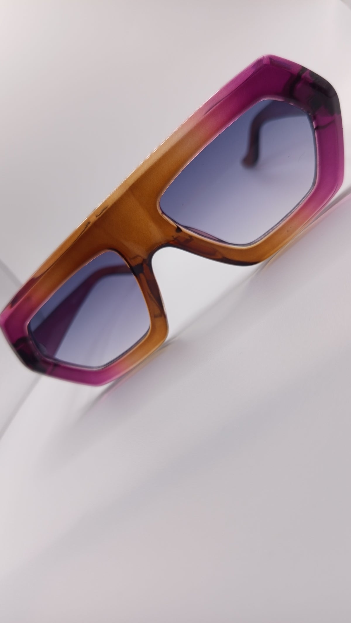 ✨ Lunettes Masque Rétro « M6191 » – Sunset Fuchsia & Ambre Miel ✨