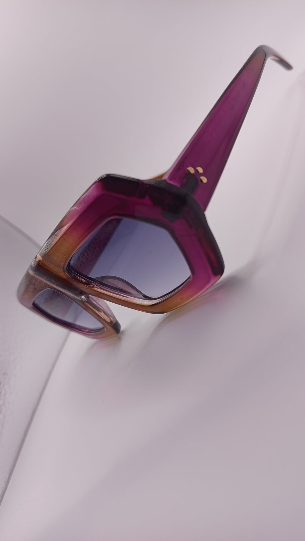 ✨ Lunettes Masque Rétro « M6191 » – Sunset Fuchsia & Ambre Miel ✨