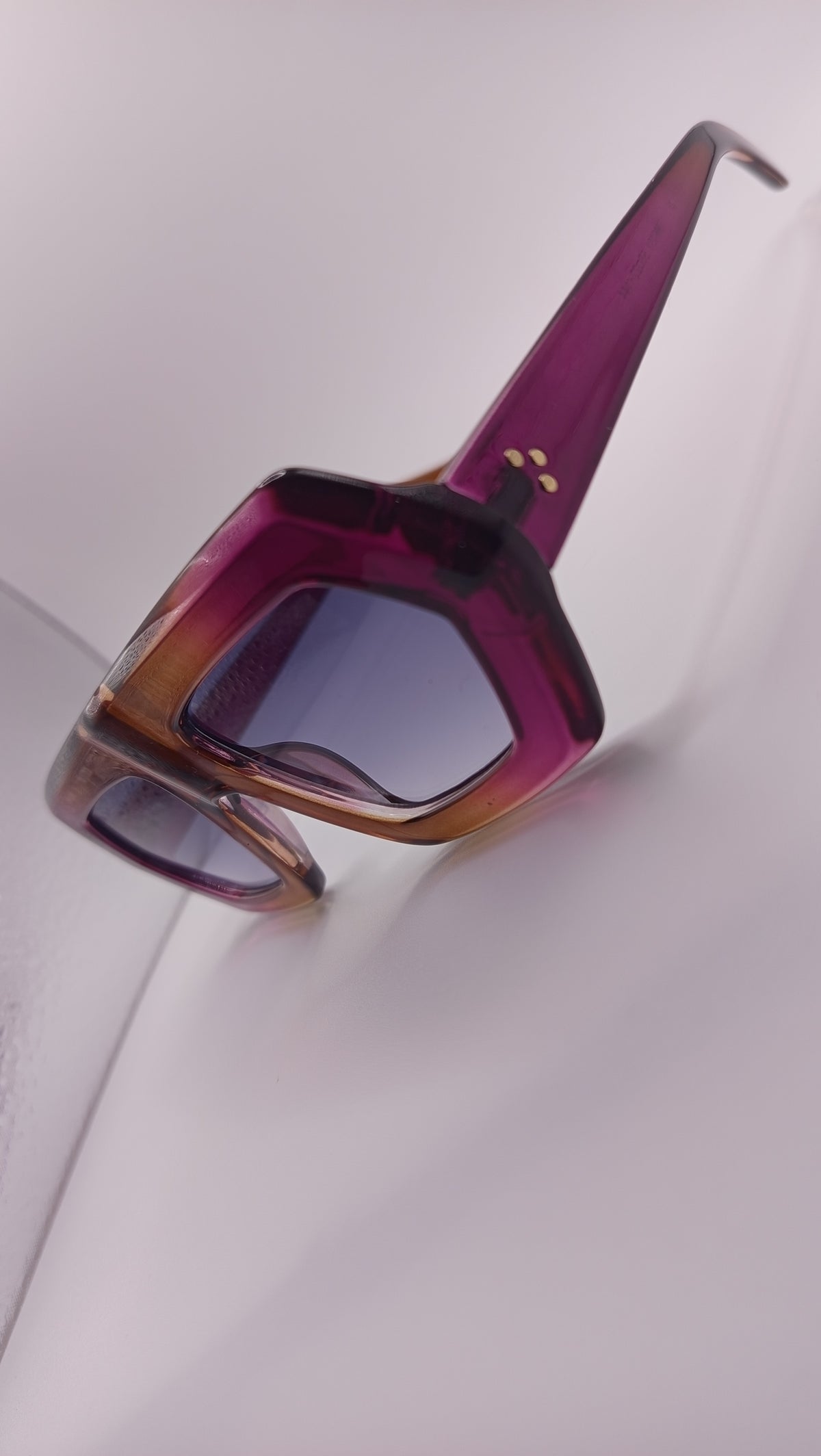 ✨ Lunettes Masque Rétro « M6191 » – Sunset Fuchsia & Ambre Miel ✨