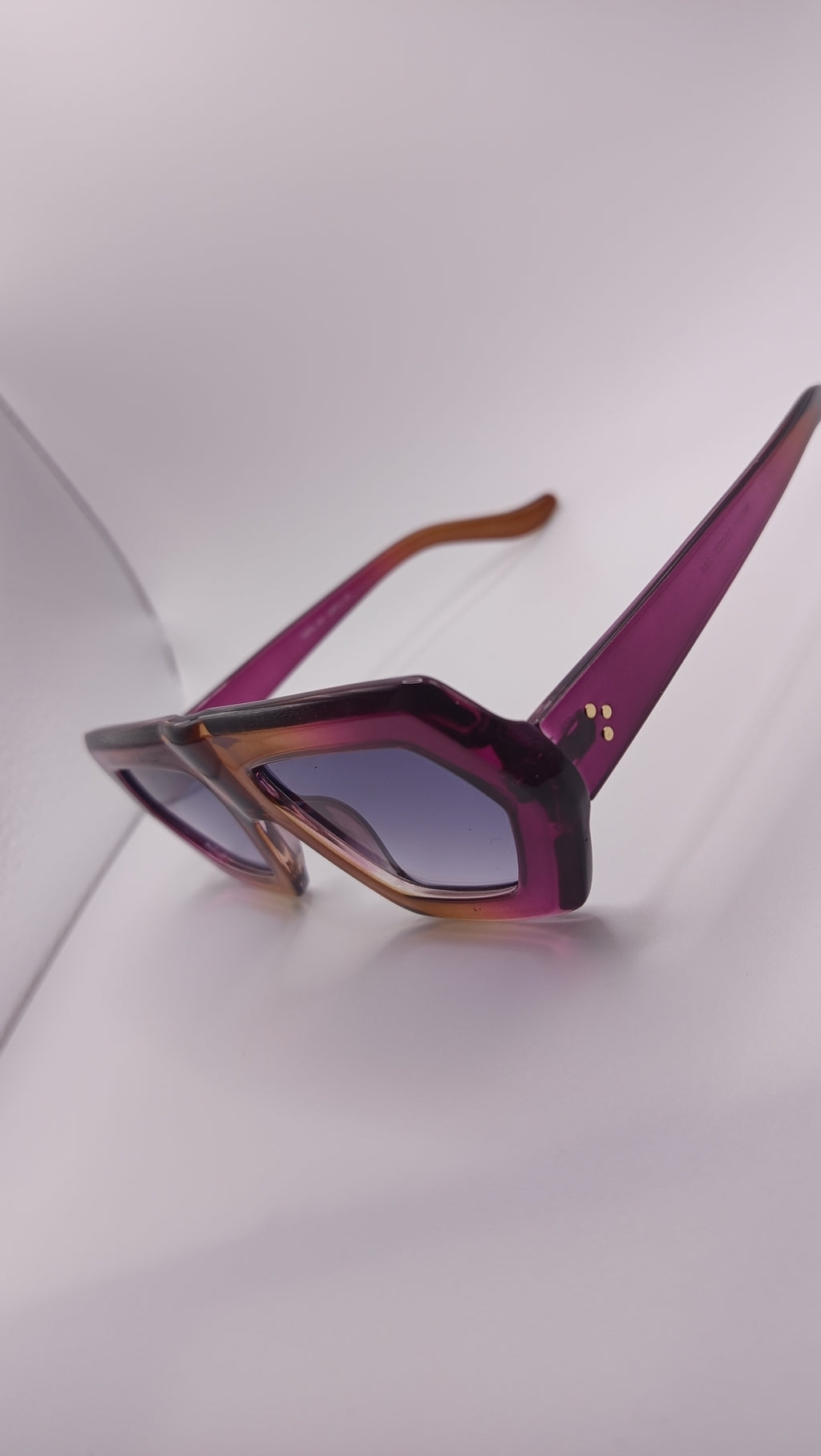✨ Lunettes Masque Rétro « M6191 » – Sunset Fuchsia & Ambre Miel ✨