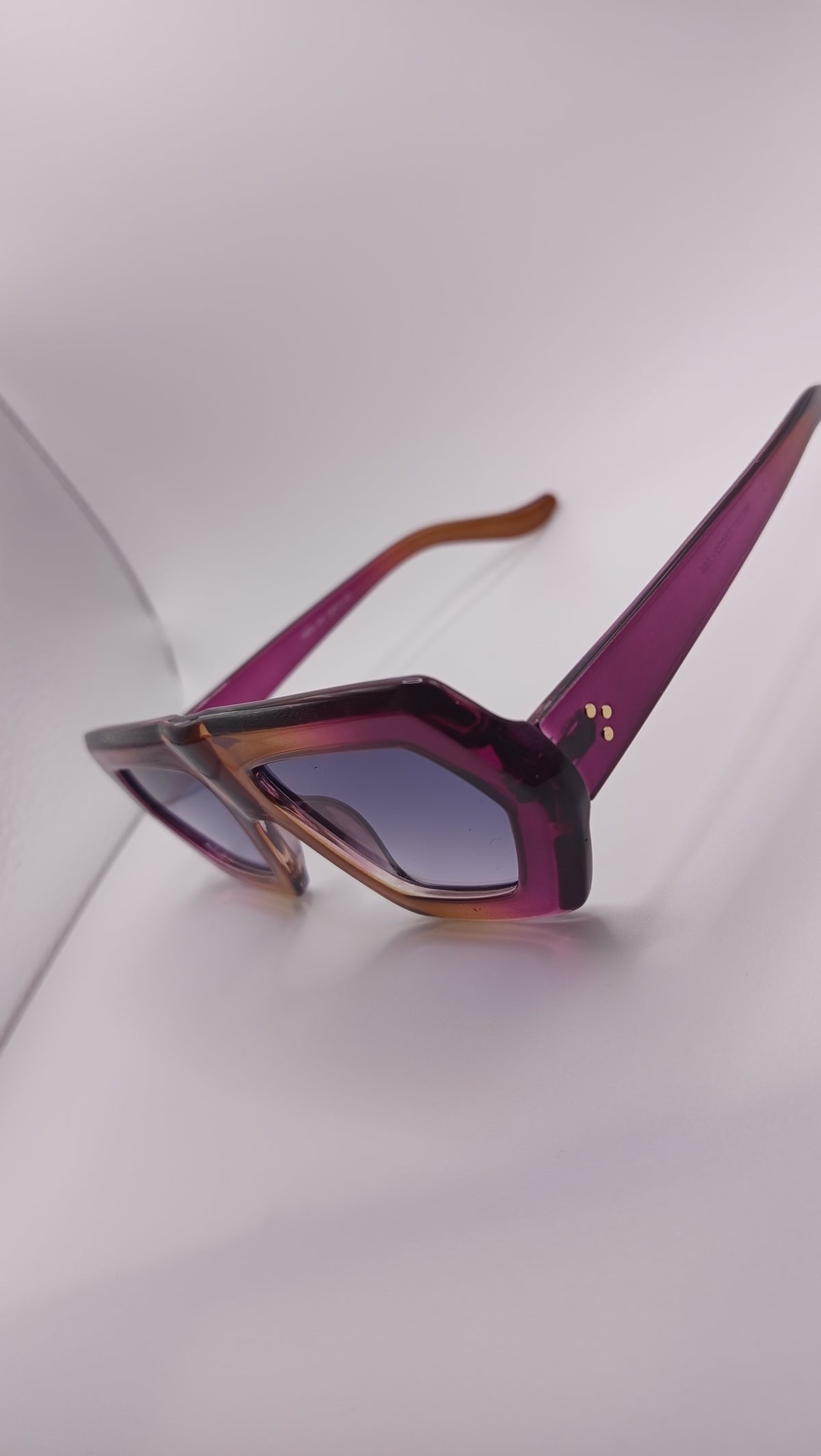 ✨ Lunettes Masque Rétro « M6191 » – Sunset Fuchsia & Ambre Miel ✨