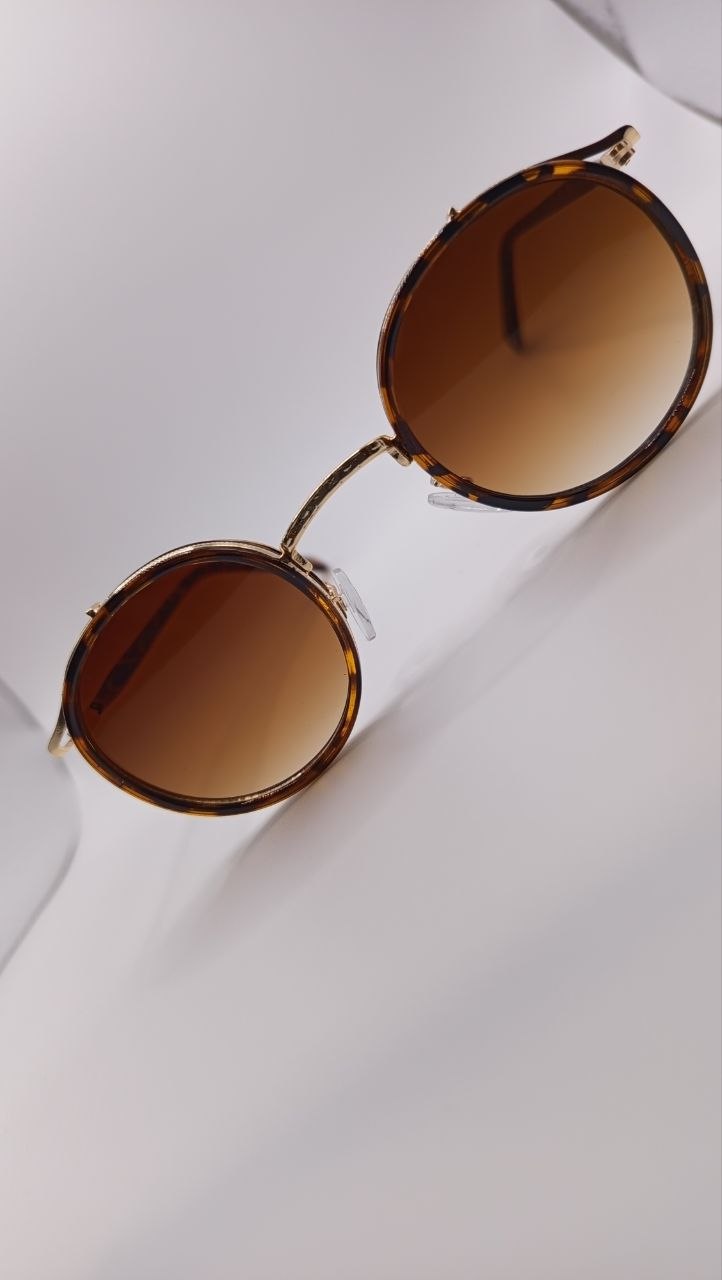 ✨ Lunettes Rondes Rétro « CV3021 » – Cerclage Écaille Havana & Métal Doré ✨