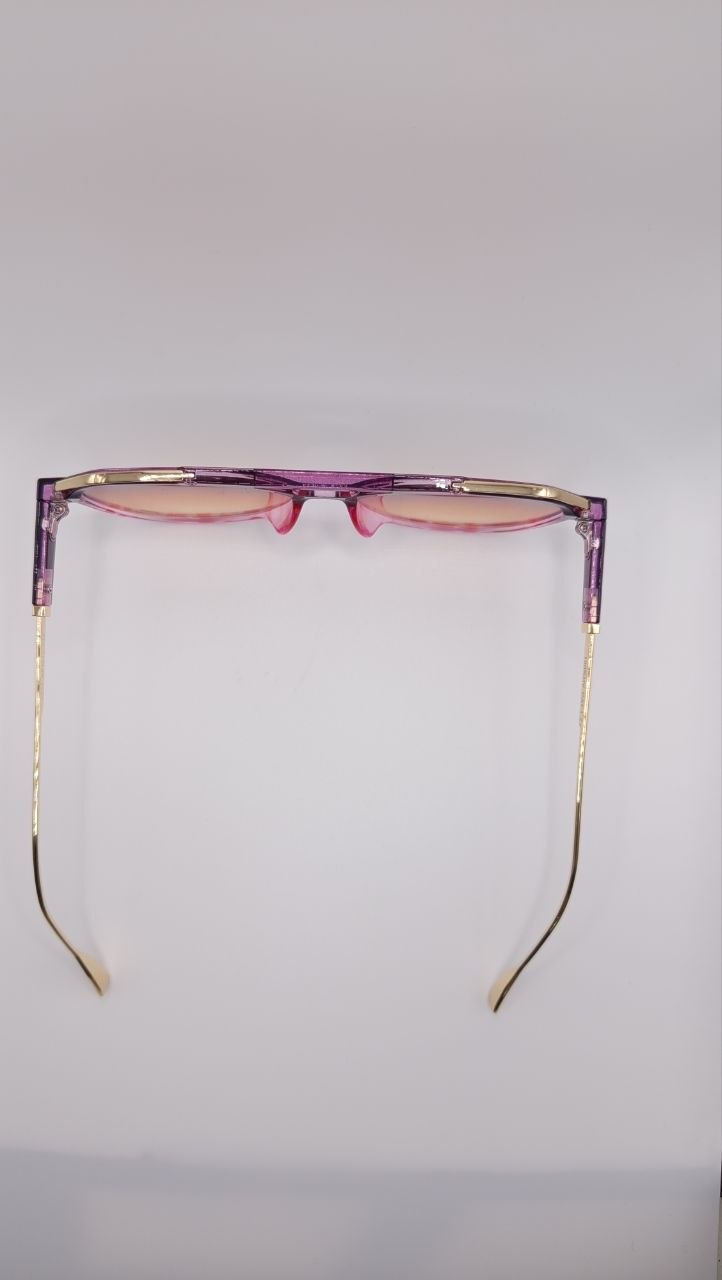 ✨ Lunettes Pilote Rétro Dégradées « 3227 » – Violet Prune, Rose Givré & Métal Doré ✨