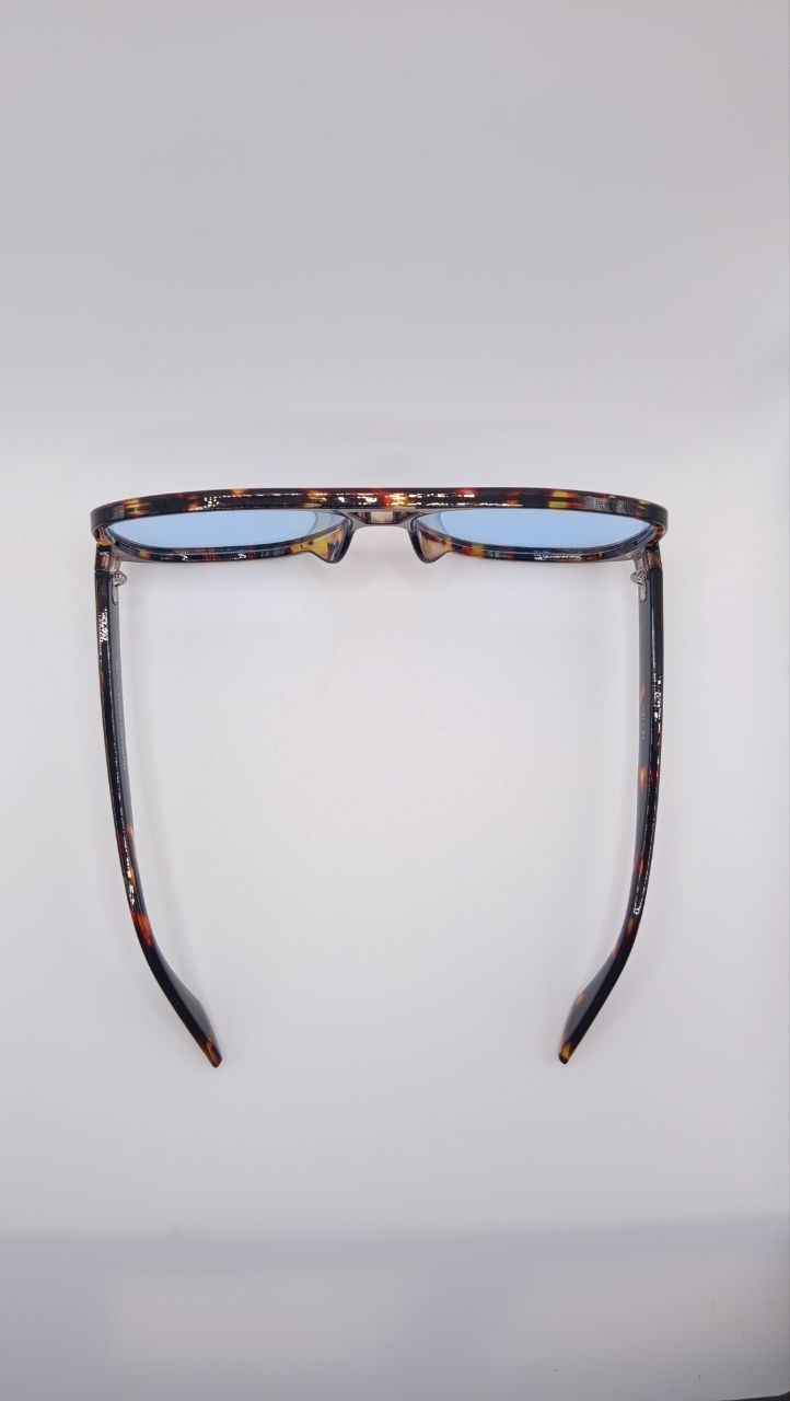 ✨ Lunettes Pilote Rétro Double Pont « ZN3933 » – Havana Écaille & Verres Bleu Ciel ✨